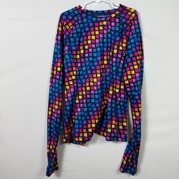 Lands' End Colorful Patterned Long Sleeve Shirt Girls Size M - Picture 1 of 5